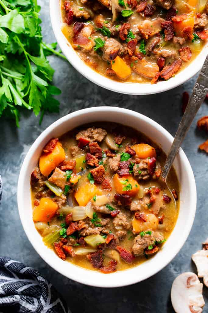 Bacon Cheeseburger Soup {Paleo, Whole30} The Paleo Running Momma