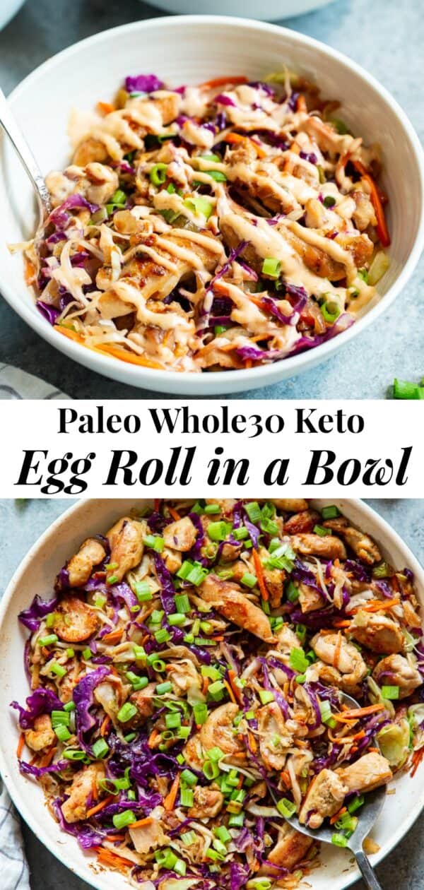 Paleo Egg Roll In A Bowl With Chicken {Whole30, Keto}