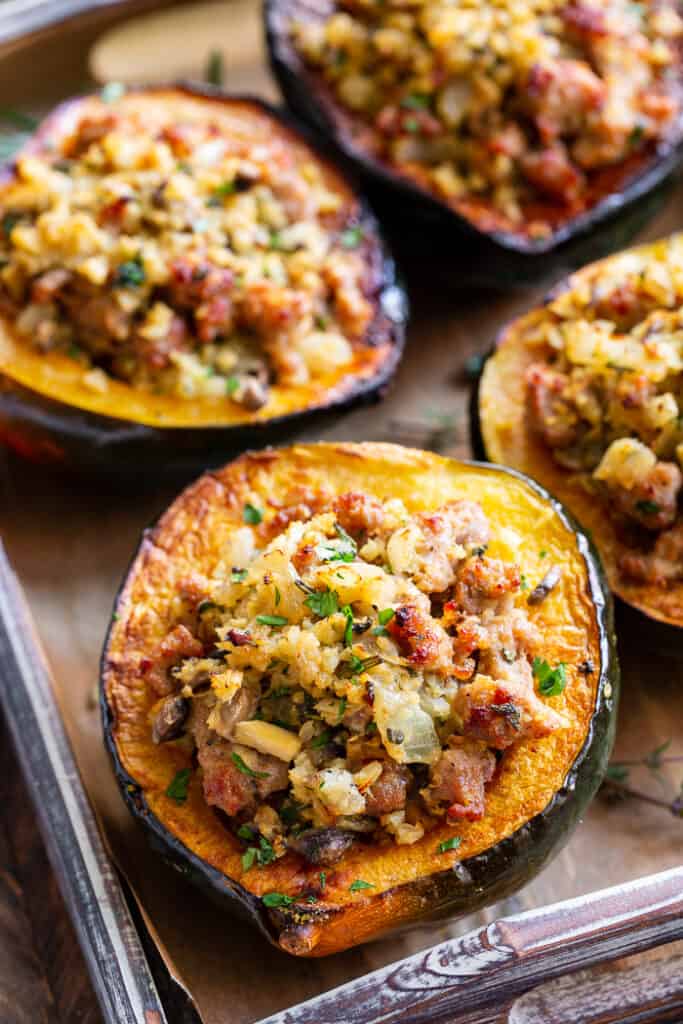 Stuffed Acorn Squash With Sausage Rice Whole Paleo