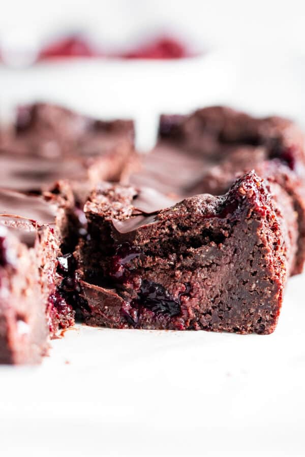 Chocolate Covered Cherry Fudge Brownies Paleo Vegan