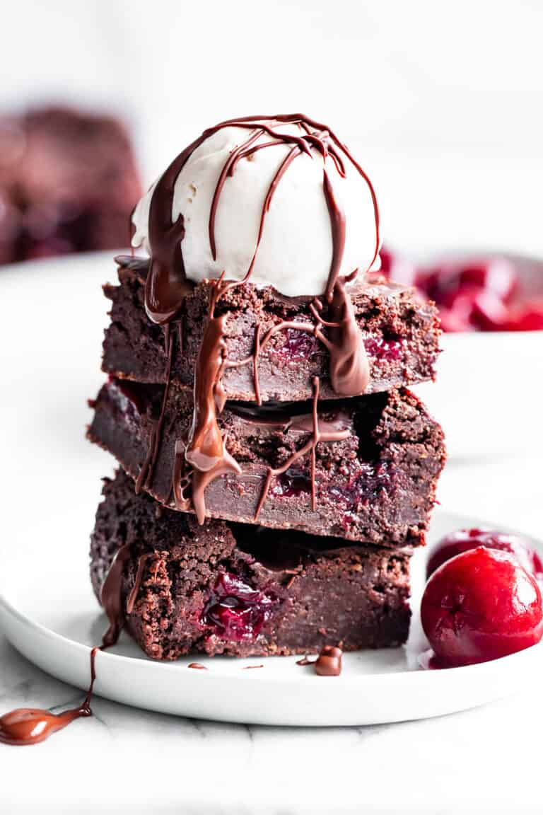 Chocolate Covered Cherry Fudge Brownies Paleo Vegan