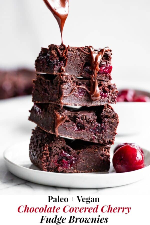 Chocolate Covered Cherry Fudge Brownies {Paleo, Vegan}