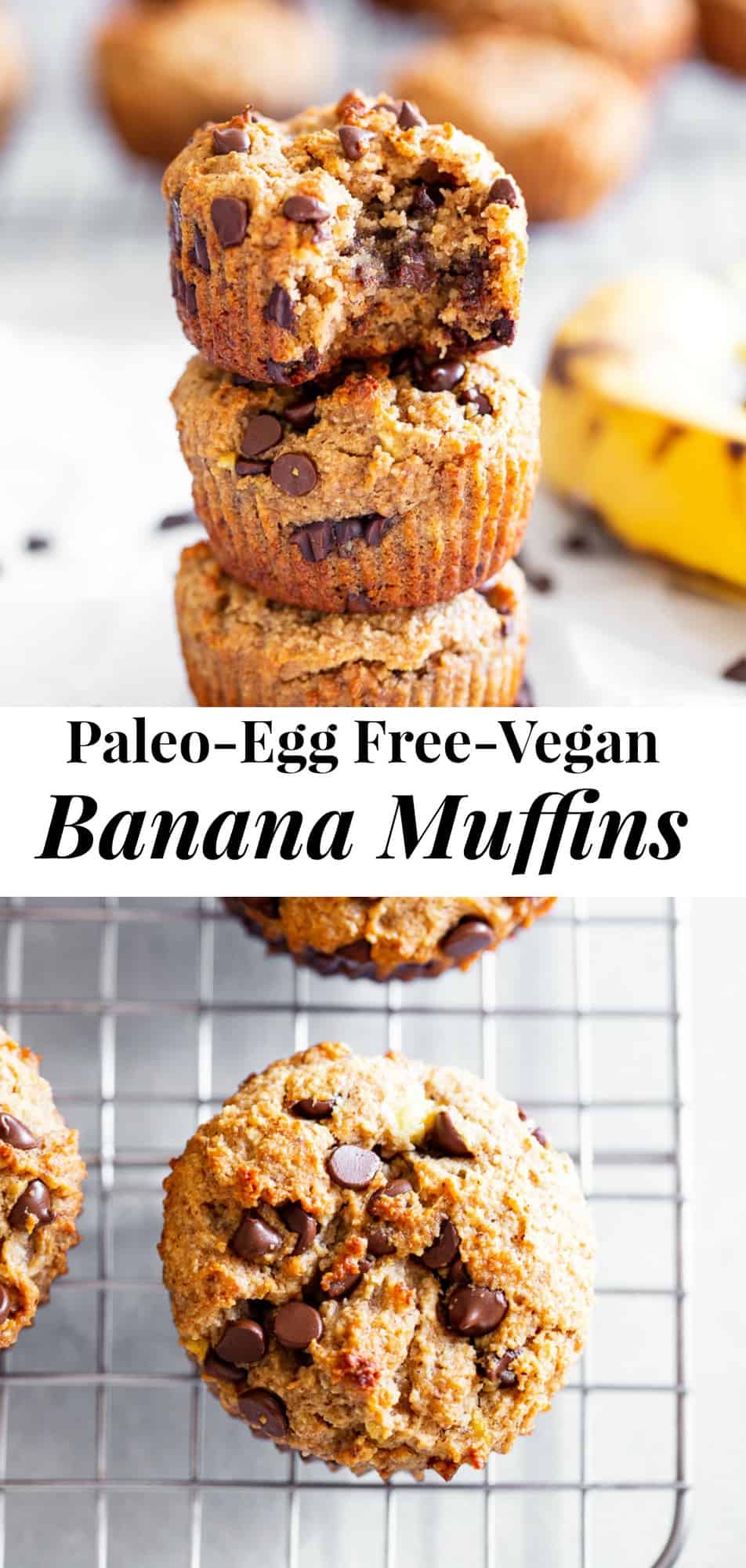 Paleo and Egg Free Banana Muffins {One Bowl, Vegan Option}