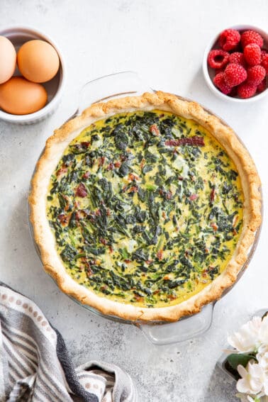 Spinach Quiche with Bacon {Paleo, Gluten Free, Dairy Free}