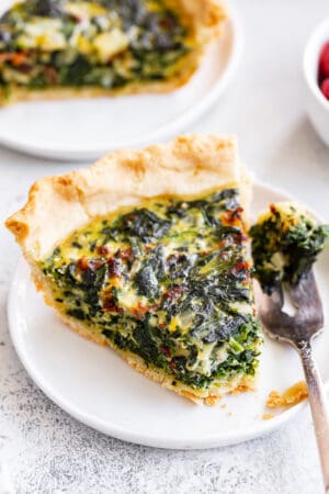 Spinach Quiche with Bacon {Paleo, Gluten Free, Dairy Free}