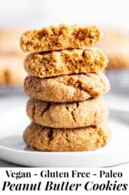 One-Bowl Easy Peanut Butter Cookies {Paleo, Vegan}