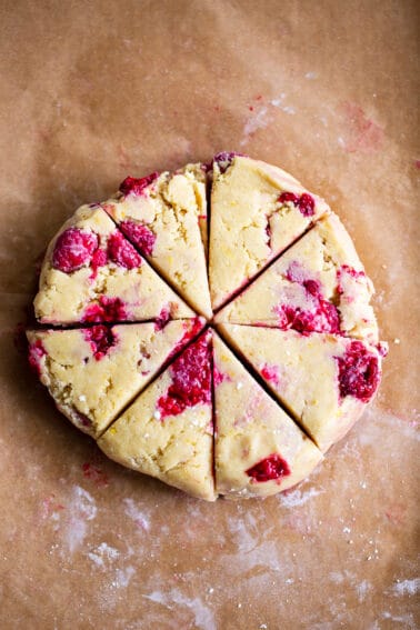 Lemon Raspberry Scones {Paleo, Gluten Free, Dairy Free}