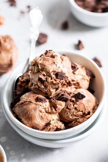 No-Churn Chocolate Peanut Butter Ice cream {Dairy free, Paleo, Vegan}