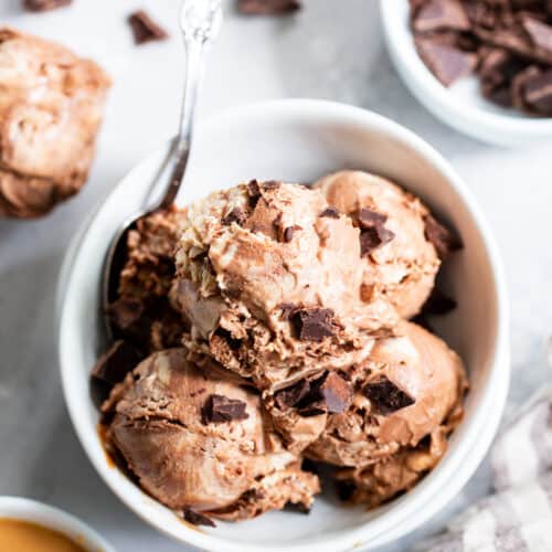 Double Chocolate Chip Cherry Ice Cream {No Churn, Paleo, Vegan} 