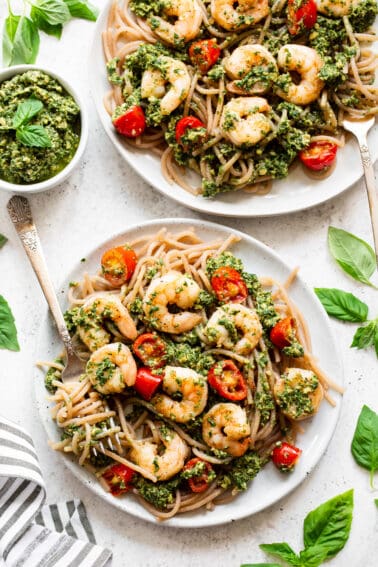 Shrimp Pesto Pasta {Paleo} - The Paleo Running Momma