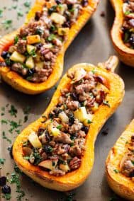 Sausage Stuffed Butternut Squash {Paleo, Whole30}