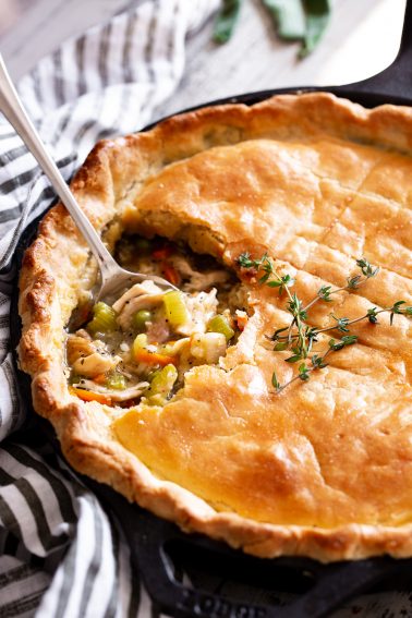 One Skillet Chicken Pot Pie {Paleo} - The Paleo Running Momma