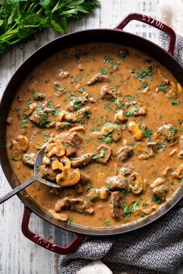 Paleo Beef Stroganoff {Whole30, Keto} - The Paleo Running Momma