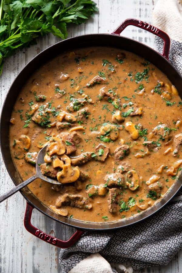 Paleo Beef Stroganoff {Whole30, Keto} - The Paleo Running Momma