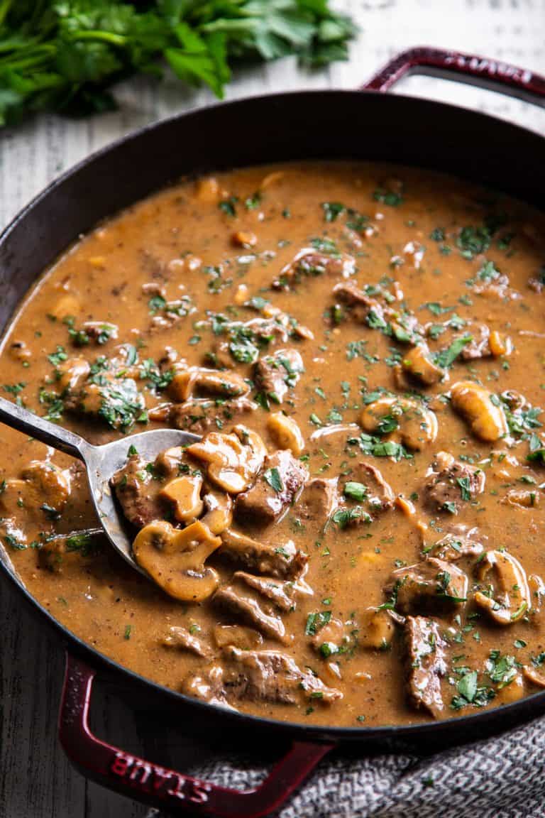 Paleo Beef Stroganoff {whole30, Keto} - The Paleo Running Momma