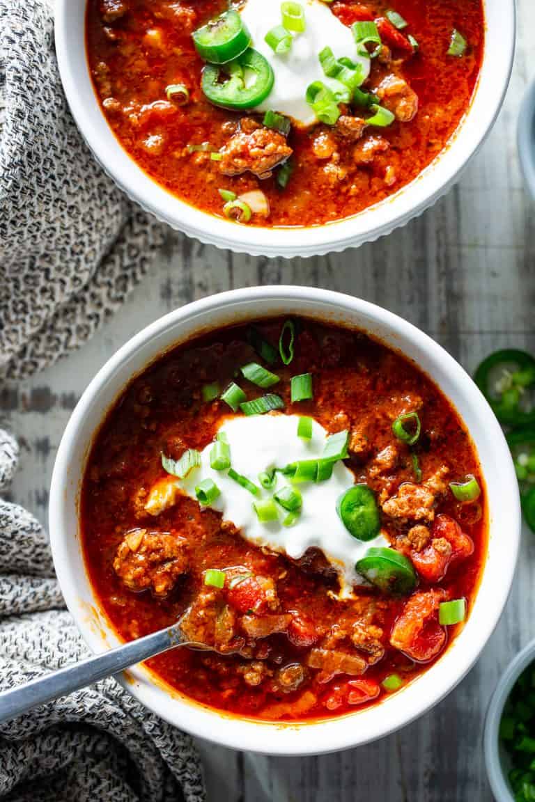 Quick Stovetop Beanless Chili {Paleo, Whole30, Keto}