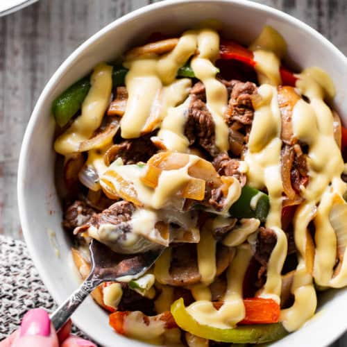 Chicken Philly Cheesesteak Meal Prep Bowls - Mary's Whole Life