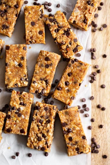 Grain Free Peanut Butter Granola Bars {Vegan, Paleo Option}