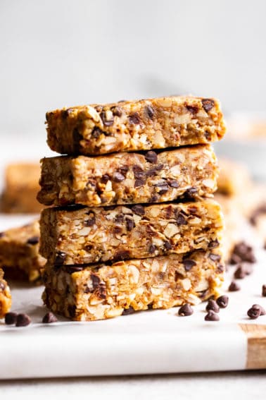 Grain Free Peanut Butter Granola Bars {Vegan, Paleo Option}