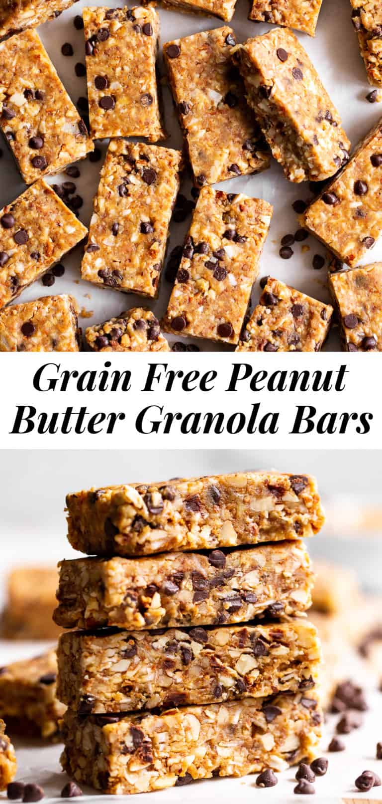 Grain Free Peanut Butter Granola Bars {Vegan, Paleo Option}