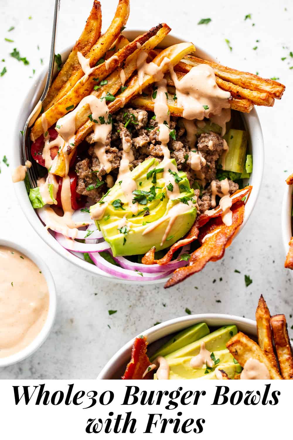 Paleo Burger Bowls with Fries {Whole30} - The Paleo Running Momma