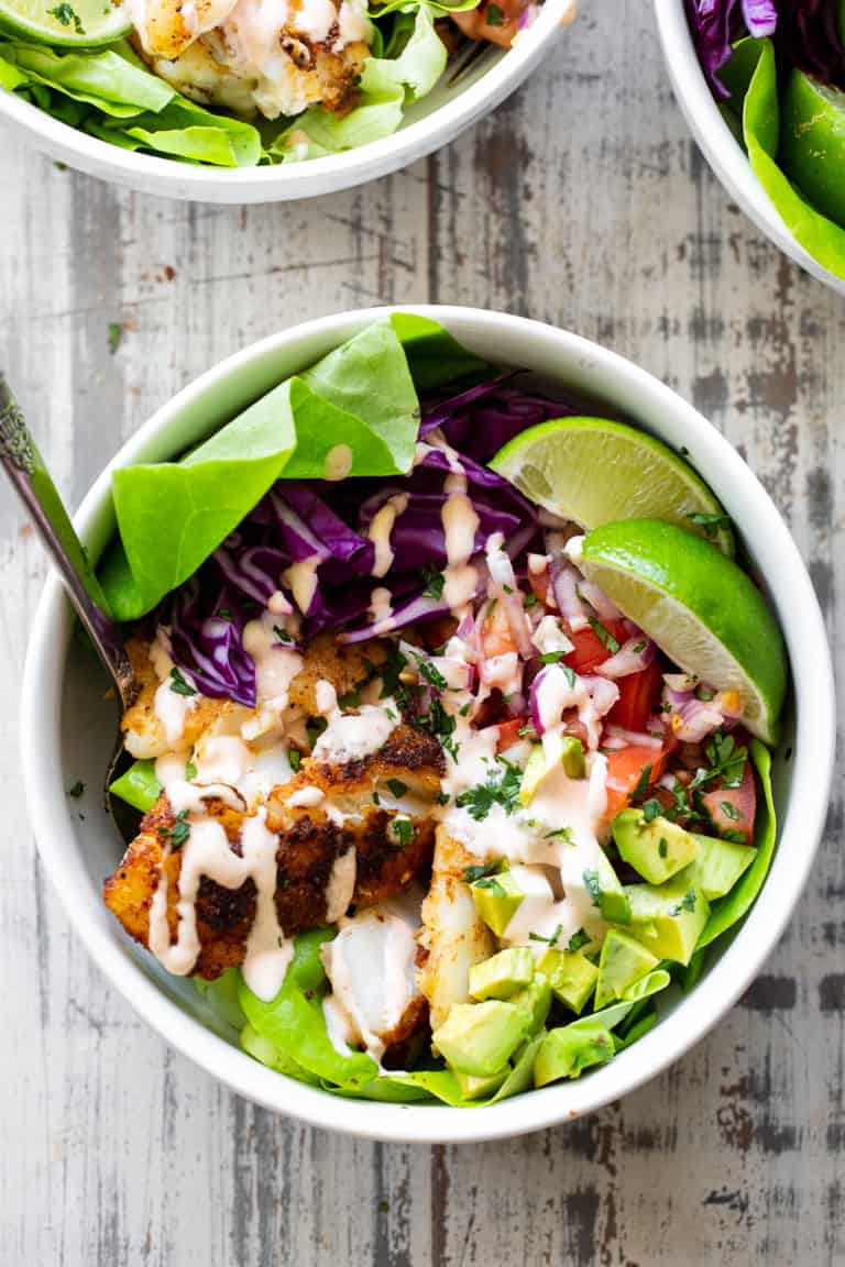 Easy Fish Taco Bowls {Paleo, Whole30, Keto} The Paleo Running Momma