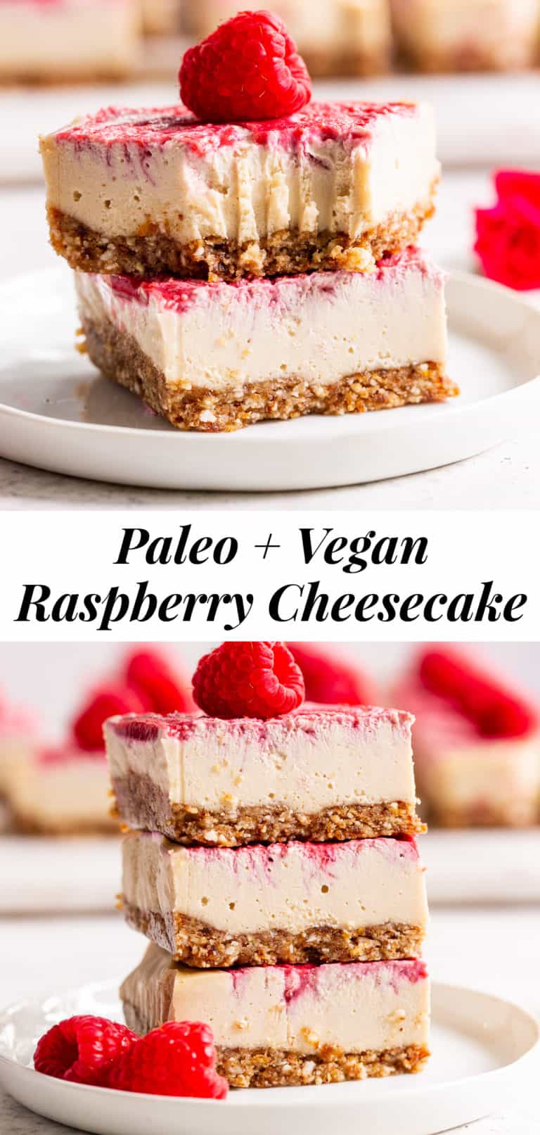 No Bake Raspberry Cheesecake Bars Paleo Vegan 1386