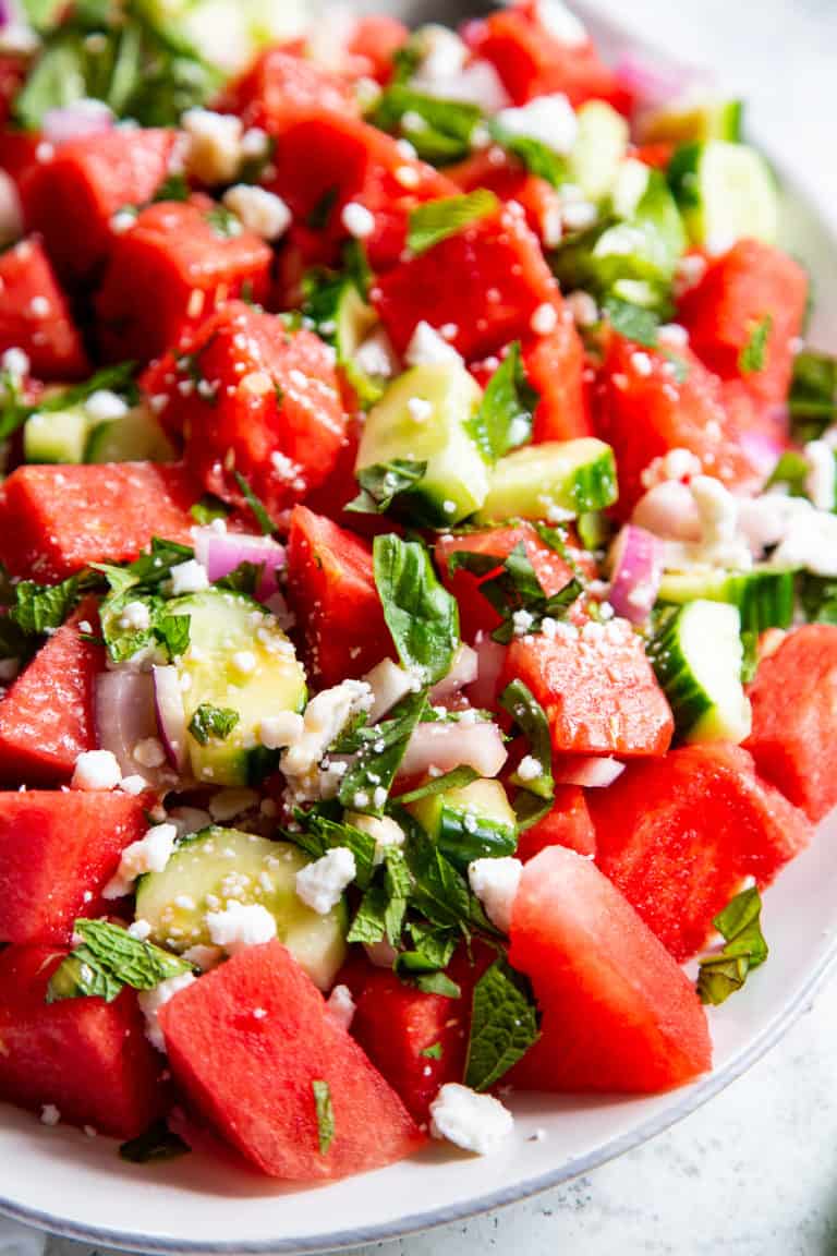 Watermelon Salad {Paleo, Vegan} - The Paleo Running Momma