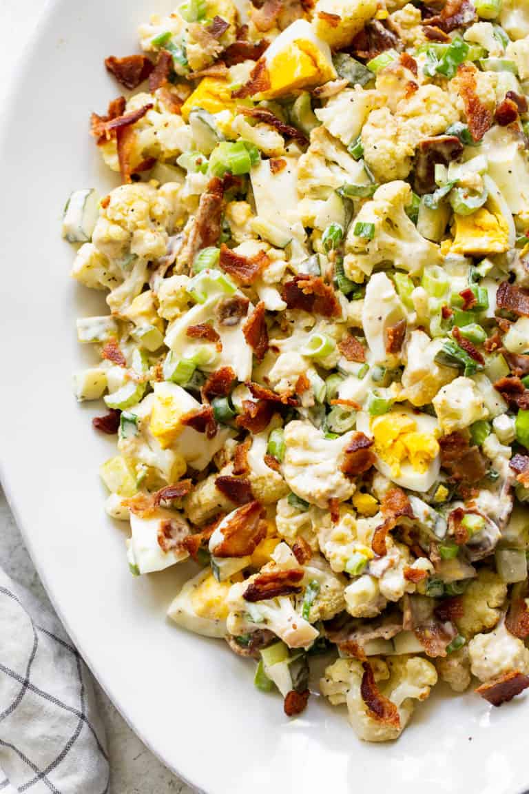 Cauliflower Potato Salad {Whole30, Keto, Paleo}