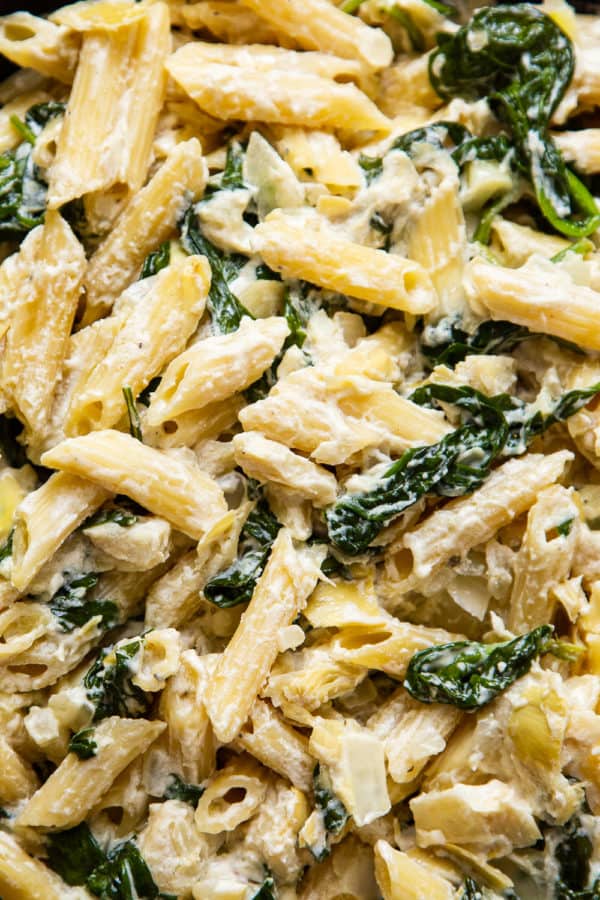 Creamy Spinach Artichoke Pasta {Paleo, Vegan}