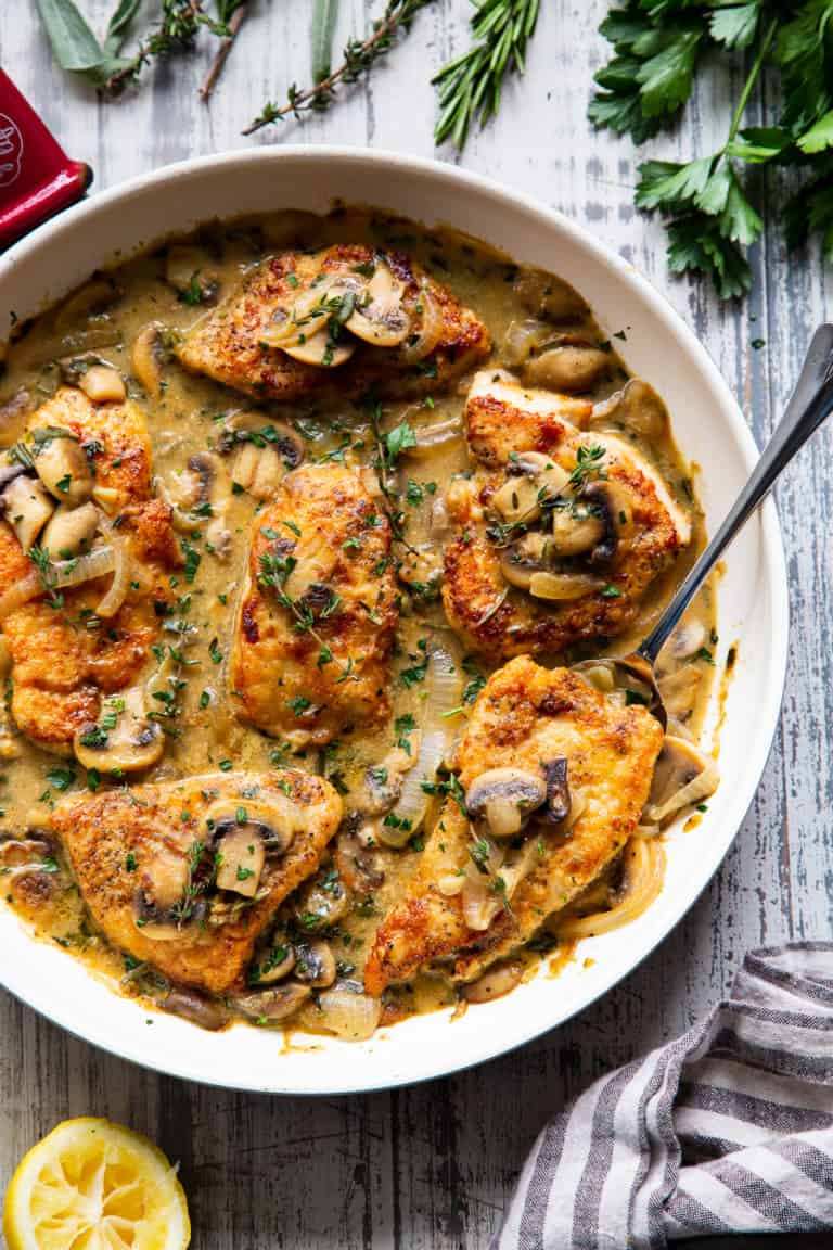 Smothered Chicken with Gravy and Herbs {Paleo, Whole30}