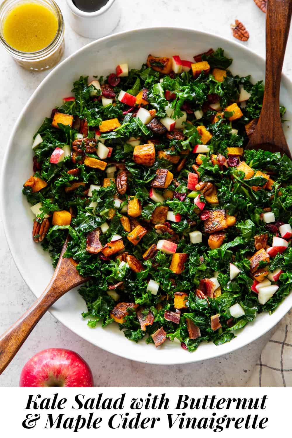 Kale Salad with Roasted Butternut and Maple Cider Vinaigrette