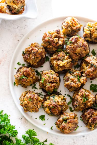 Sausage Stuffed Mushrooms {Paleo, Whole30, Keto}