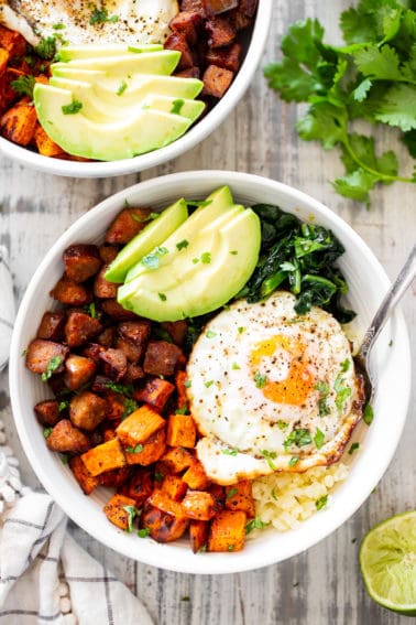 Chorizo and Sweet Potato Breakfast Bowls {Paleo, Whole30}