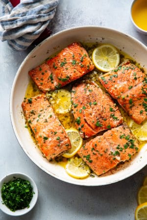 Garlic Lemon Butter Salmon {Paleo, Whole30, Keto}