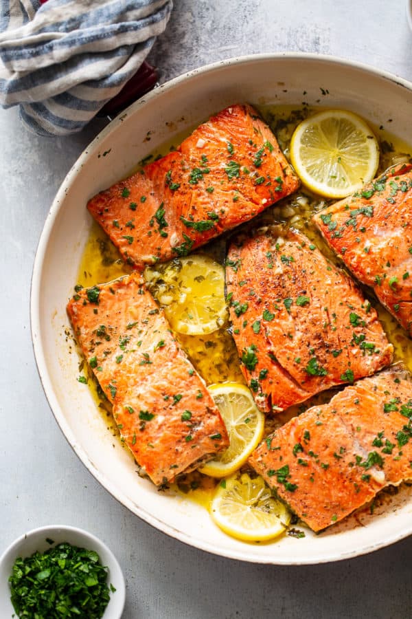 Garlic Lemon Butter Salmon {Paleo, Whole30, Keto}