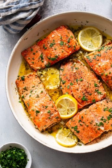 Garlic Lemon Butter Salmon {Paleo, Whole30, Keto}