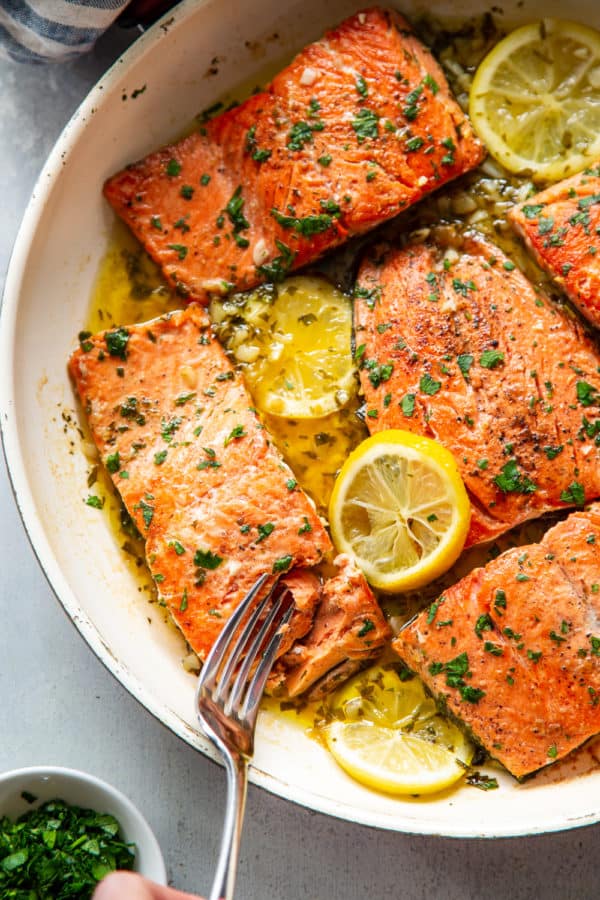 Garlic Lemon Butter Salmon {Paleo, Whole30, Keto}