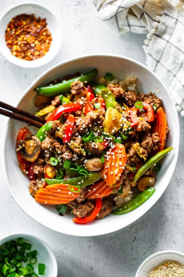 Ground Beef Stir Fry {Paleo, Whole30} - The Paleo Running Momma