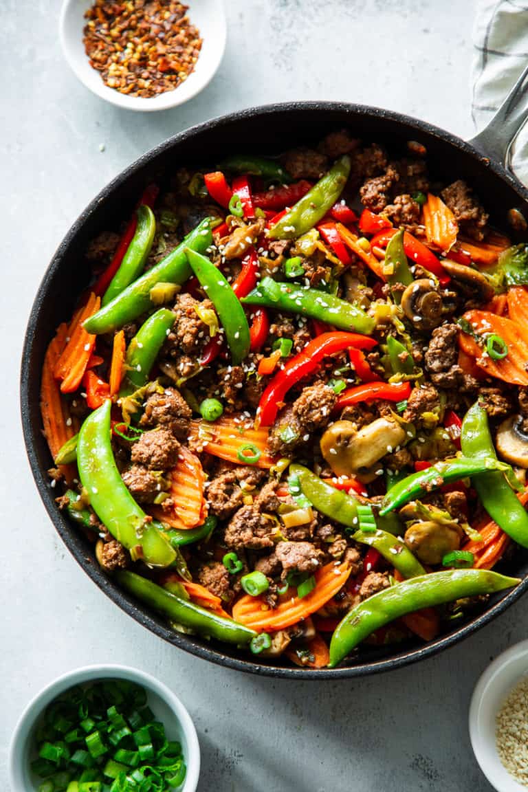 Ground Beef Stir Fry {Paleo, Whole30} - The Paleo Running Momma