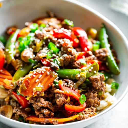 Ground Beef Stir Fry {Paleo, Whole30} - The Paleo Running Momma