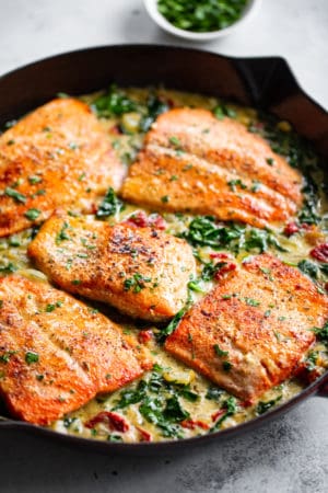 Tuscan Garlic Salmon {Whole30, Paleo} - The Paleo Running Momma