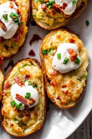 Whole30 Twice Baked Potatoes {Dairy Free Options}