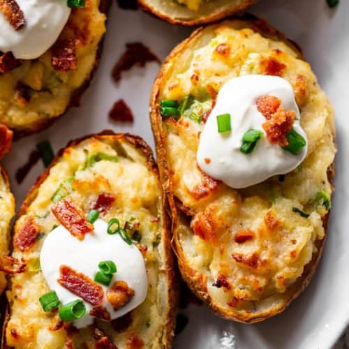 Whole30 Twice Baked Potatoes {Dairy Free Options}