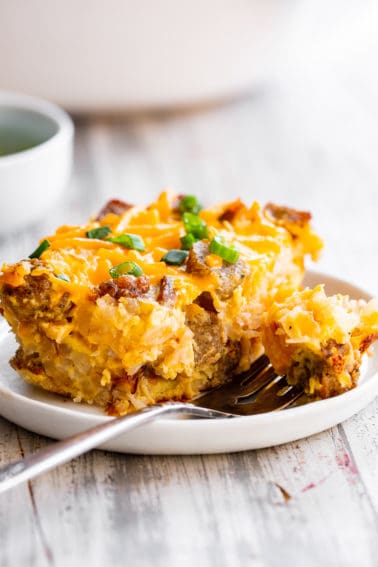 Chicken Sausage Hash Brown Breakfast Casserole {Dairy Free}