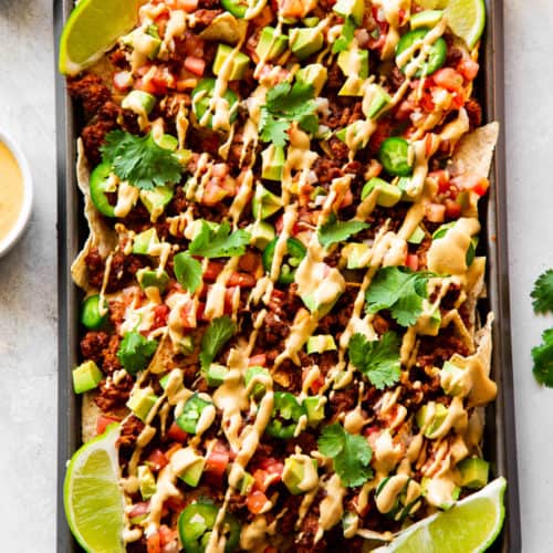 Loaded Sheet Pan Nachos Recipe - Savory Nothings