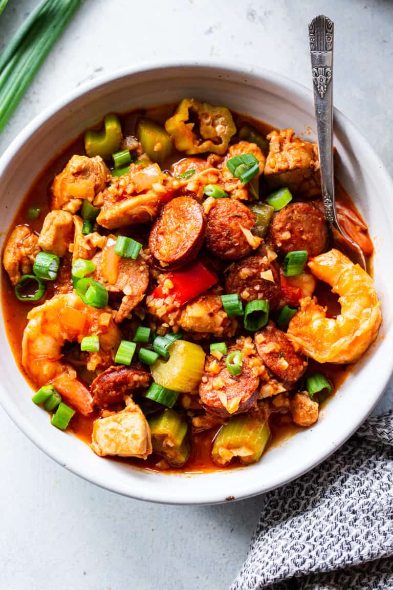 Paleo Jambalaya {Whole30, Keto} - The Paleo Running Momma