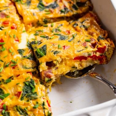 Ham and Veggie Breakfast Casserole {Paleo, Whole30 Option}