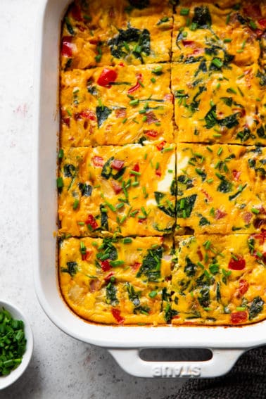 Ham and Veggie Breakfast Casserole {Paleo, Whole30 Option}