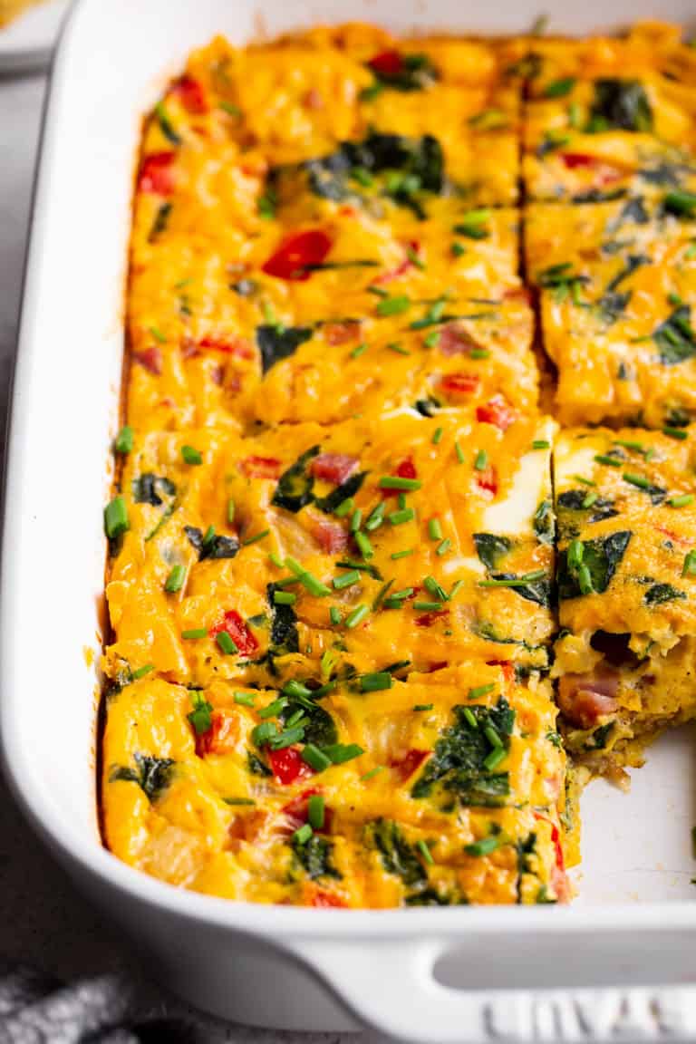 Ham and Veggie Breakfast Casserole {Paleo, Whole30 Option}